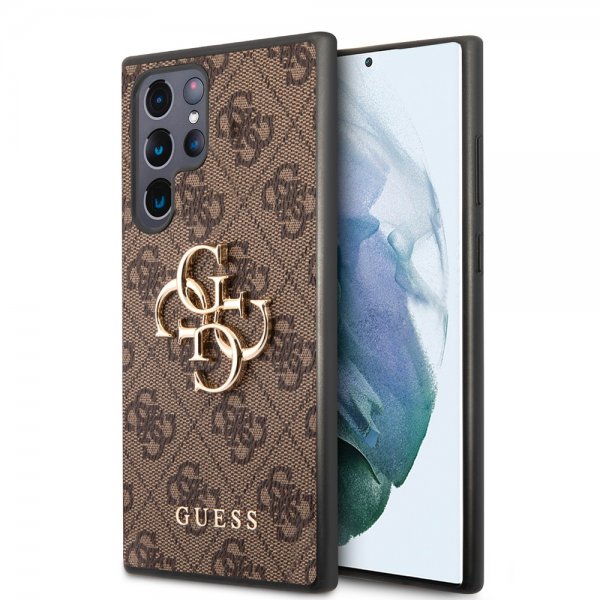 Guess Samsung Galaxy S22 Ultra Suojakuori 4G Logo Ruskea