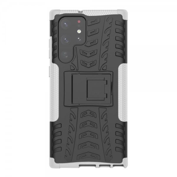 Samsung Galaxy S22 Ultra Kuori Rengaskuvio Jalustatoiminto Valkoinen