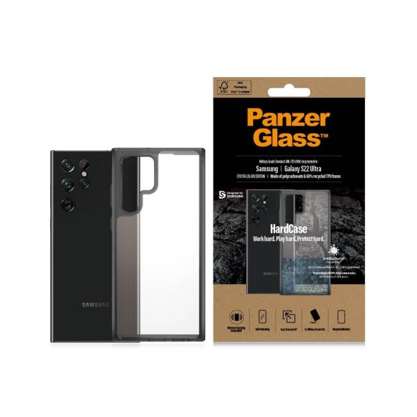 PanzerGlass Samsung Galaxy S22 Ultra kuori HardCase Crystal Black