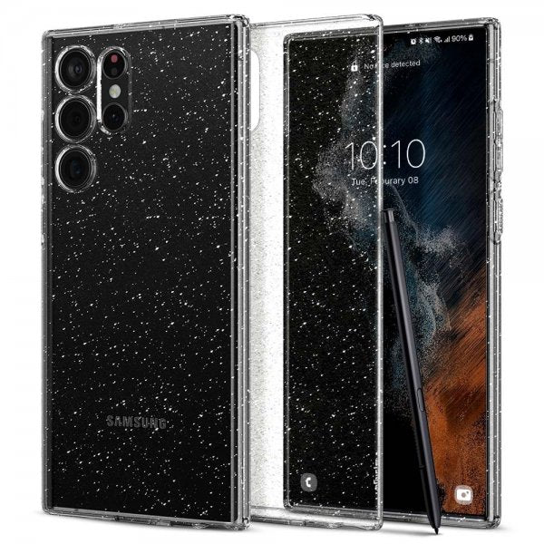 Spigen Samsung Galaxy S22 Ultra -suojakuori Liquid Crystal Glitter Crystal Quartz
