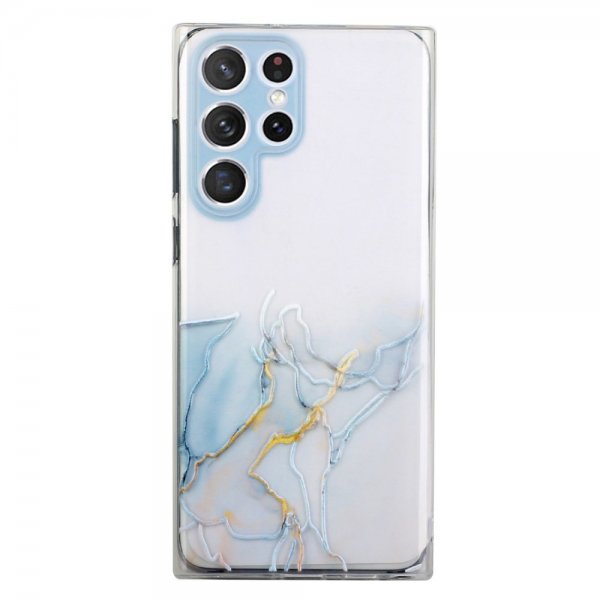 Samsung Galaxy S22 Ultra Kuoret Marmorikuvio Vaaleansininen