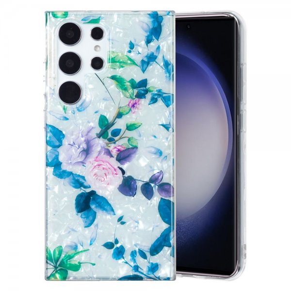 Samsung Galaxy S22 Ultra Kuori Marmorikuvio Ruusut