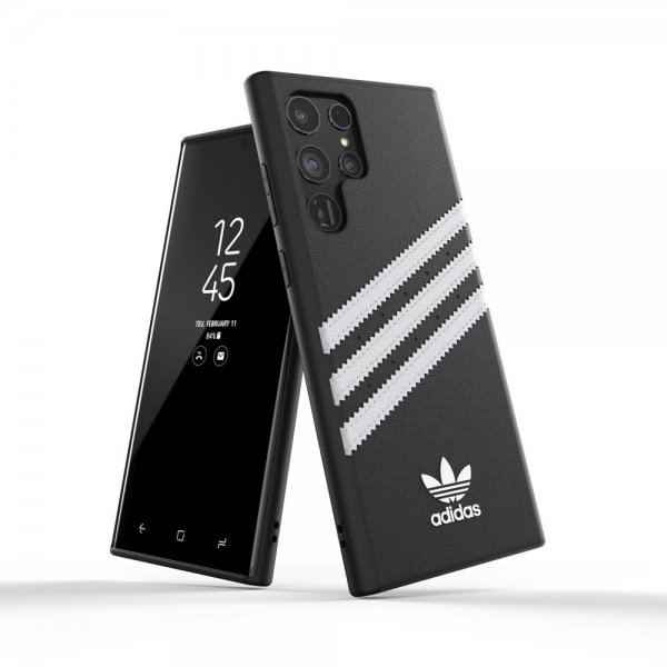 Adidas Samsung Galaxy S22 Ultra kuoret Moulded Case PU Musta Valkoinen