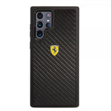 Ferrari Samsung Galaxy S22 Ultra Kuori Real Carbon Metal Logo Musta