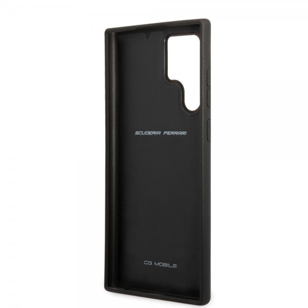 Ferrari Samsung Galaxy S22 Ultra Kuori Real Carbon Metal Logo Musta