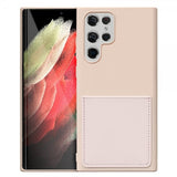 Samsung Galaxy S22 Ultra Silikonikuori Korttipaikalla, Vaaleanpunainen