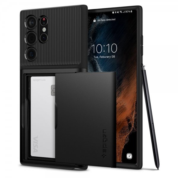 Spigen Samsung Galaxy S22 Ultra -suojakuori Slim Armor CS, musta