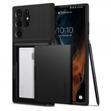 Spigen Samsung Galaxy S22 Ultra -suojakuori Slim Armor CS, musta