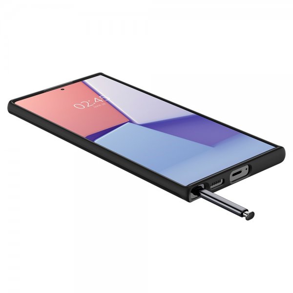 Spigen Samsung Galaxy S22 Ultra Ohut Fit -kuori Musta