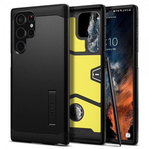 Spigen Samsung Galaxy S22 Ultra Suojakuori Tough Armor Musta