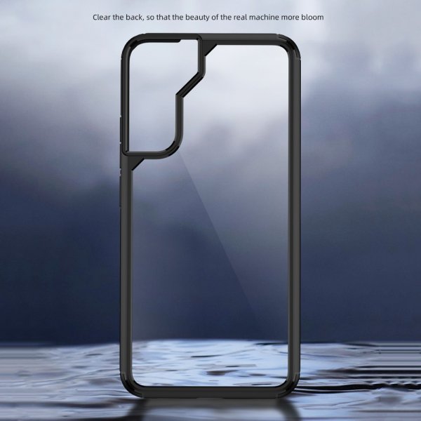Ipaky Samsung Galaxy S22 Ultra Kuori Läpinäkyvä Takaosa Musta