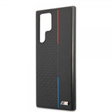 BMW Samsung Galaxy S22 Ultra Suojakuori Triangle Pattern & Tricolor Stripe Musta