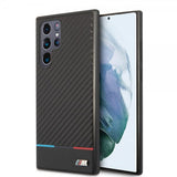 BMW Samsung Galaxy S22 Ultra Suojakuori Tricolor Stripe Carbon Musta