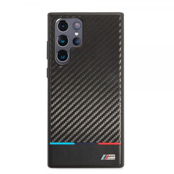 BMW Samsung Galaxy S22 Ultra Suojakuori Tricolor Stripe Carbon Musta