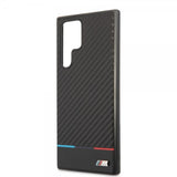 BMW Samsung Galaxy S22 Ultra Suojakuori Tricolor Stripe Carbon Musta