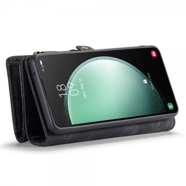 CaseMe Samsung Galaxy S23 FE -kotelo 008-sarjan irrotettava kuori, musta
