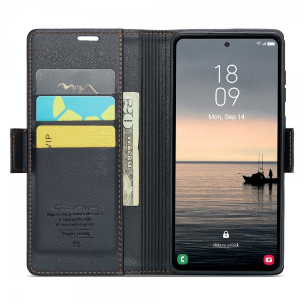 CaseMe Samsung Galaxy S23 FE -suojakotelo, 023 Series, musta