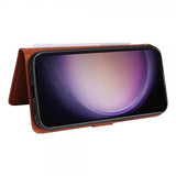 Betopnice Samsung Galaxy S23 FE -suojakuori irrotettavalla kannella 005 ruskea