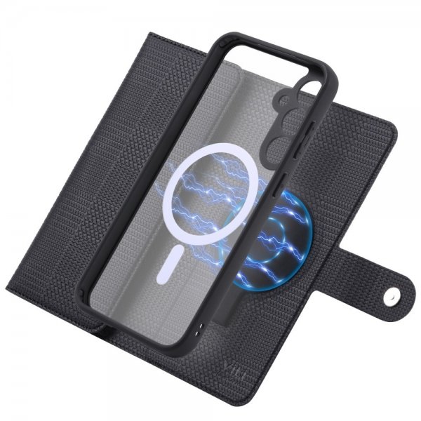 VILI Samsung Galaxy S23 FE Kotelo irrotettavalla kuorella GHB Series MagSafe Musta