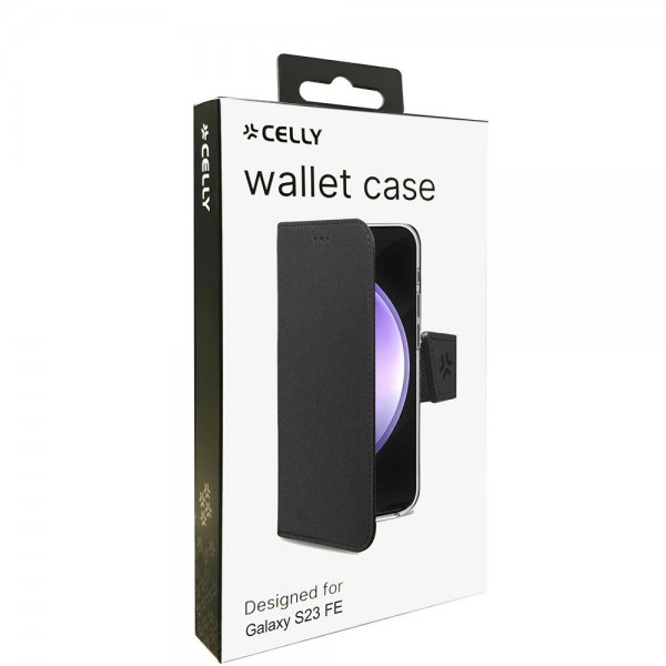 Celly Samsung Galaxy S23 FE Fodral Wally Lompakkokotelo Musta