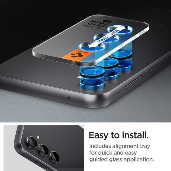 Spigen Samsung Galaxy S23 FE Kameran suojaus Lasi.tR EZ Fit Optik Pro 2-pakkaus Musta