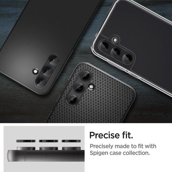 Spigen Samsung Galaxy S23 FE Kameran suojaus Lasi.tR EZ Fit Optik Pro 2-pakkaus Musta