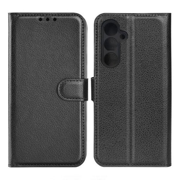 Samsung Galaxy S23 FE -suojakuori, jossa jalusta, musta