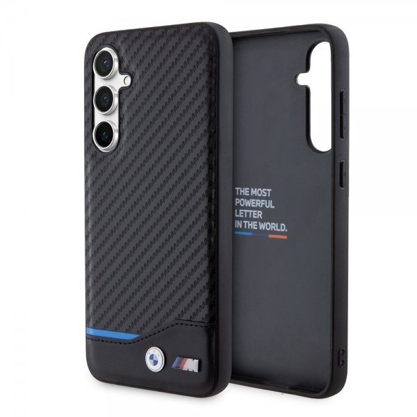BMW Samsung Galaxy S23 FE Suojakuori Carbon Blue Line, musta