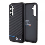 BMW Samsung Galaxy S23 FE Suojakuori Carbon Blue Line, musta