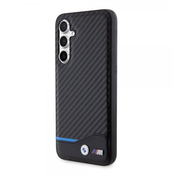 BMW Samsung Galaxy S23 FE Suojakuori Carbon Blue Line, musta