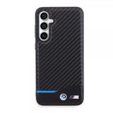 BMW Samsung Galaxy S23 FE Suojakuori Carbon Blue Line, musta