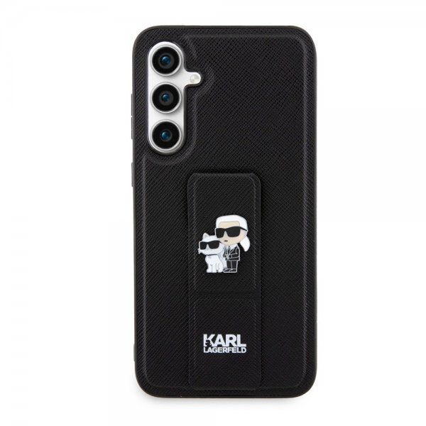 Karl Lagerfeld Samsung Galaxy S23 FE Saffiano Grip Stand -suojakuori, musta