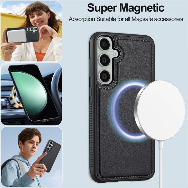 Nordic Covers Samsung Galaxy S23 Kotelo irrotettavalla MagSafe-kuorella, Raven Black