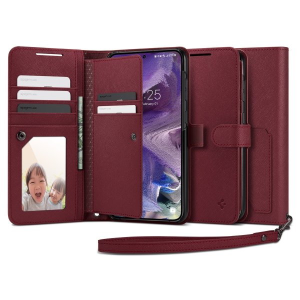 Spigen Samsung Galaxy S23 Kotelo Wallet S Plus Burgundy
