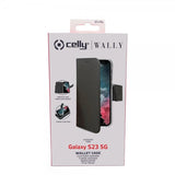 Celly Samsung Galaxy S23 Kotelo Wally Wallet Case, musta