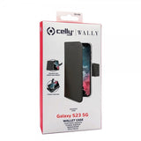Celly Samsung Galaxy S23 Kotelo Wally Wallet Case, musta