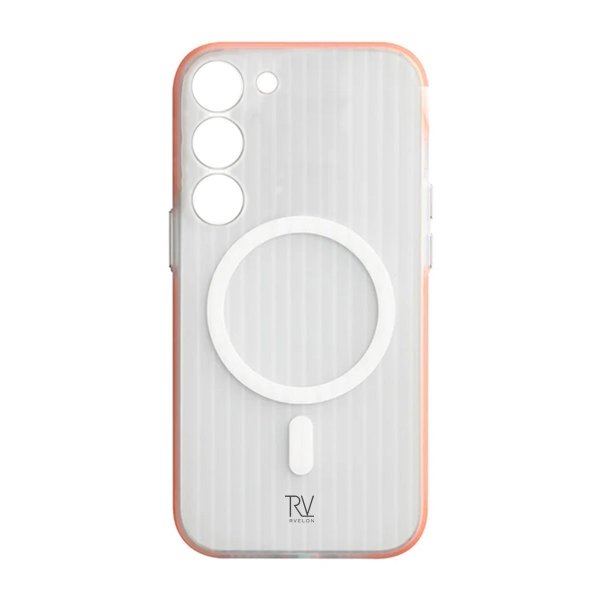 Rvelon Samsung Galaxy S23 Kuori Aallotettu MagSafe Oranssi