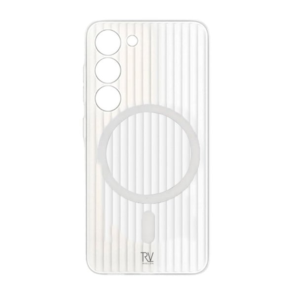 Rvelon Samsung Galaxy S23 Kuori Aallotettu MagSafe Valkoinen