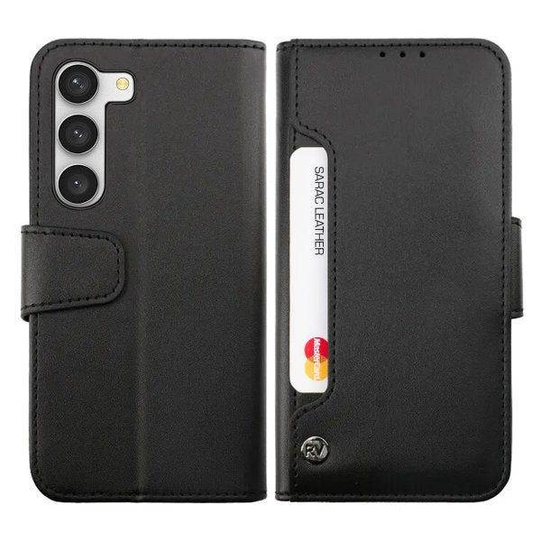 Rvelon Samsung Galaxy S23 Plus Kotelo Taitettava Korttitasku Musta
