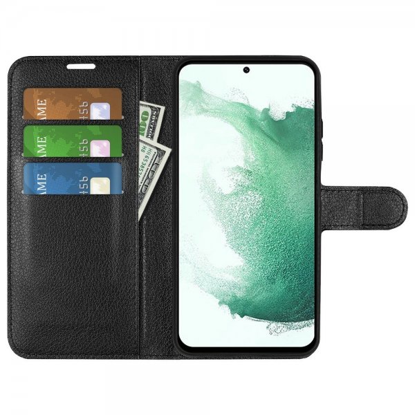 Nordic Covers Samsung Galaxy S23 Plus -suojakotelo Litchi Raven Black