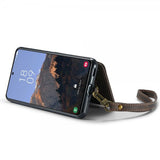 CaseMe Samsung Galaxy S23 Plus -suojakotelo C20 -korttipaikat, vetoketju, kahvi