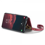 CaseMe Samsung Galaxy S23 Plus -suojakotelo C20, korttipaikat, vetoketju, punainen
