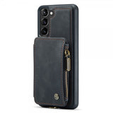 CaseMe Samsung Galaxy S23 Plus -suojakotelo, C20, korttipaikka, vetoketju, musta