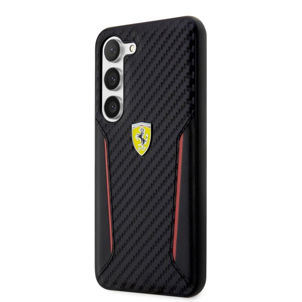 Ferrari Samsung Galaxy S23 Plus Suojakuori Carbon & Stripe, musta