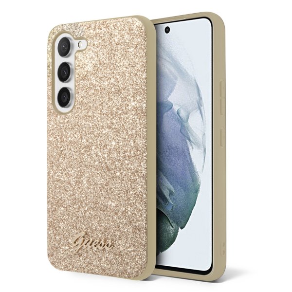 Guess Samsung Galaxy S23 Plus Fixed Glitter Case, kulta