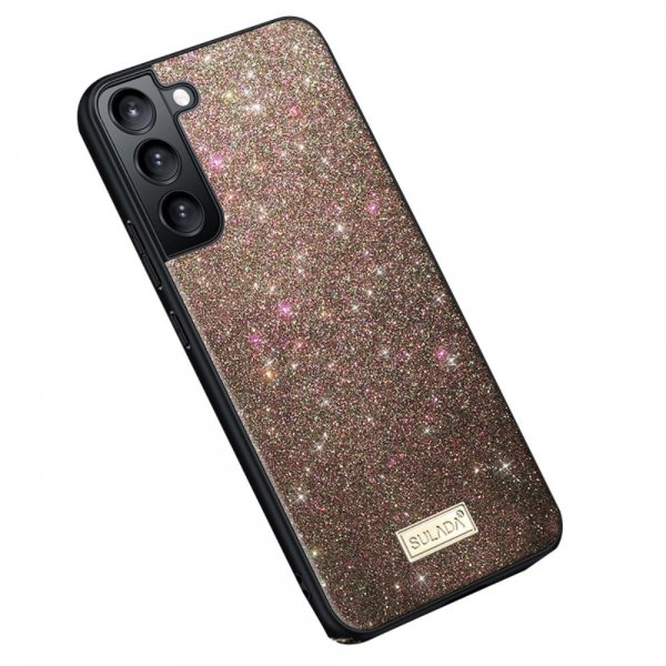 Sulada Samsung Galaxy S23 Plus -suojakuori, glitter ruusukulta