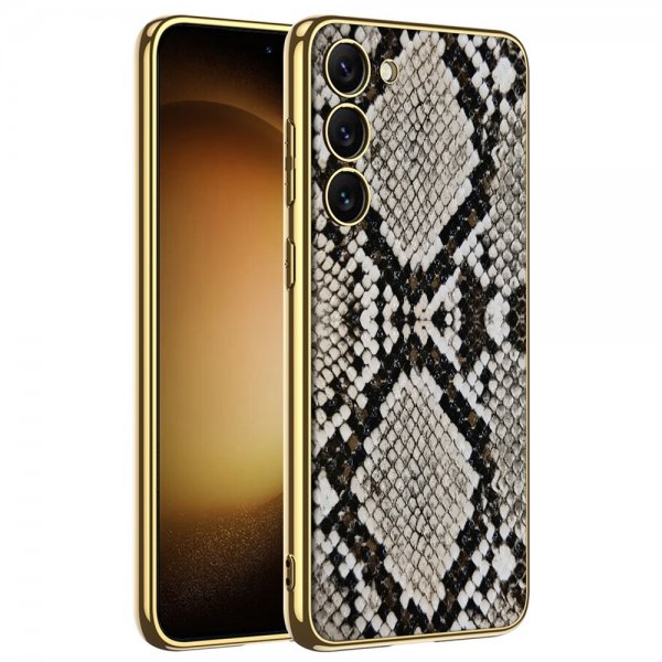 GKK Samsung Galaxy S23 Plus -suojakotelo, krokotiilinnahkakuvio, käärme