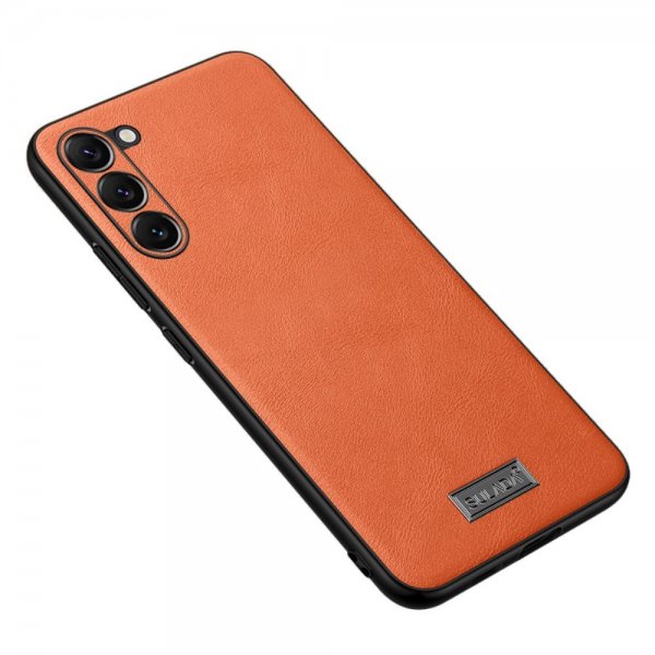Sulada Samsung Galaxy S23 Plus Nahkakuori Oranssi