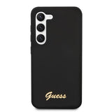 Guess Samsung Galaxy S23 Plus Kuori Liquid Silicone Metal Logo Musta