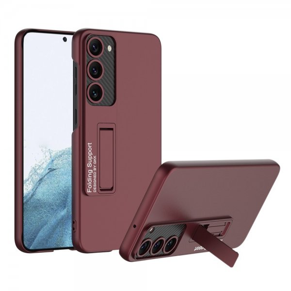 GKK Samsung Galaxy S23 Plus -suojakuori jalustalla, punainen